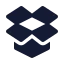 Dropbox icon with solid sharp style