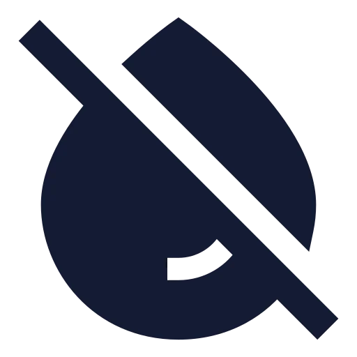 Droplet Off Icon in Solid Sharp style
