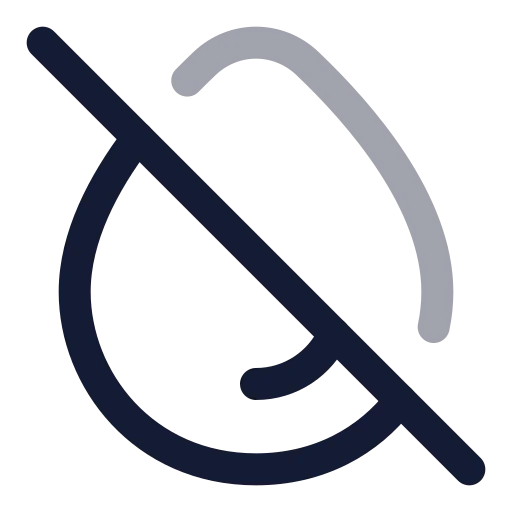 Droplet Off Icon in Twotone Rounded style