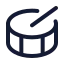 Drum icon with stroke rounded style
