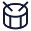 Drum icon with stroke sharp style