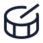 Drum icon with stroke sharp style