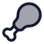 Drumstick icon with duotone rounded style