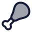 Drumstick icon with duotone rounded style