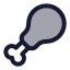 Drumstick icon with duotone standard style