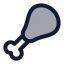 Drumstick icon with duotone standard style