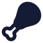 Drumstick icon with solid rounded style
