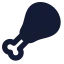 Drumstick icon with solid standard style