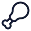 Drumstick icon with stroke rounded style
