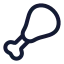 Drumstick icon with stroke rounded style