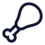 Drumstick icon with stroke sharp style