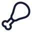 Drumstick icon with stroke standard style