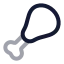 Drumstick icon with twotone rounded style