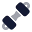 Dumbbell icon with bulk rounded style