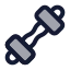 Dumbbell icon with duotone rounded style