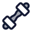 Dumbbell icon with duotone standard style