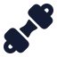 Dumbbell icon with solid rounded style