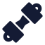 Dumbbell icon with solid sharp style
