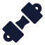 Dumbbell icon with solid sharp style