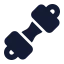 Dumbbell icon with solid standard style