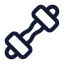 Dumbbell icon with stroke rounded style