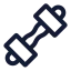 Dumbbell icon with stroke sharp style