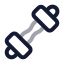 Dumbbell icon with twotone rounded style