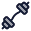Dumbbell icon with duotone rounded style