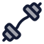 Dumbbell icon with duotone rounded style