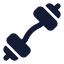 Dumbbell icon with solid rounded style