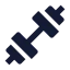 Dumbbell icon with solid sharp style