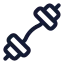 Dumbbell icon with stroke rounded style