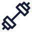 Dumbbell icon with stroke sharp style