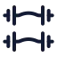 Dumbbell icon with duotone rounded style