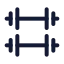 Dumbbell icon with duotone standard style