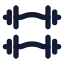 Dumbbell icon with solid rounded style