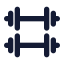 Dumbbell icon with solid standard style