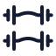 Dumbbell icon with stroke rounded style