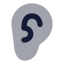 Ear icon with bulk rounded style