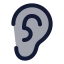 Ear icon with duotone rounded style