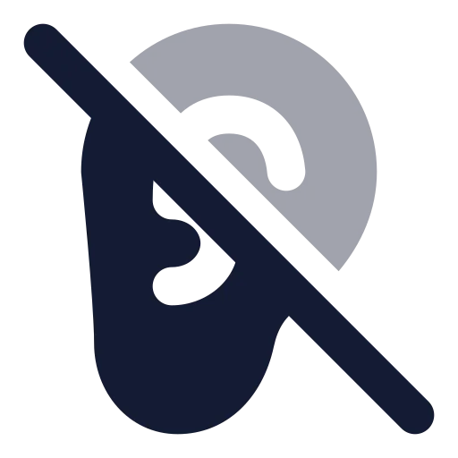 Ear Off Icon in Bulk Rounded style