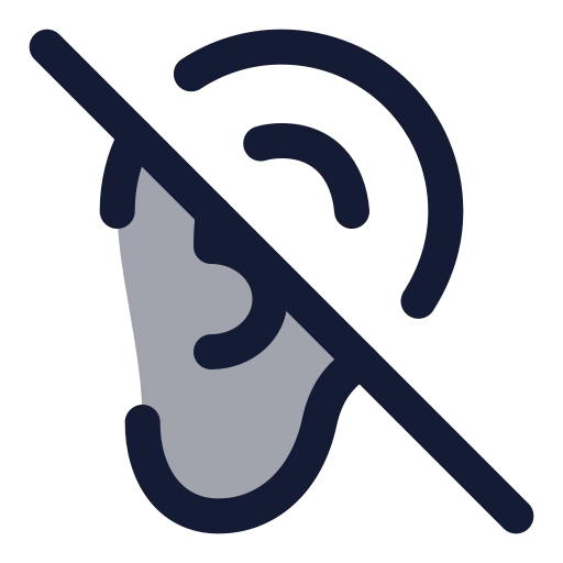 Ear Off Icon in Duotone Rounded style