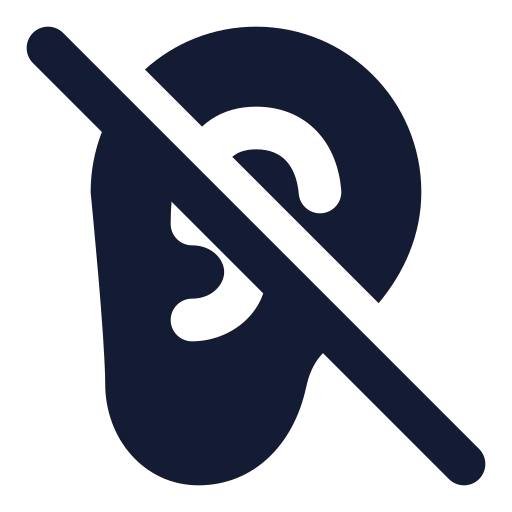 Ear Off Icon in Solid Rounded style