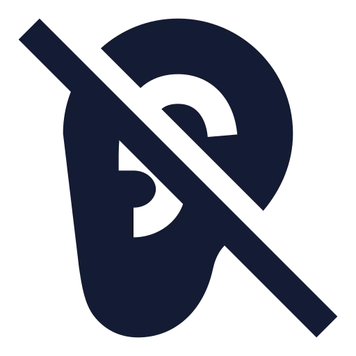 Ear Off Icon in Solid Sharp style