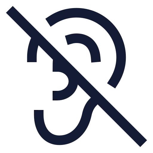 Ear Off Icon in Stroke Sharp style