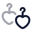 Earrings icon with twotone rounded style