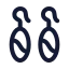 Earrings icon with stroke rounded style