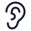 Ear icon with stroke rounded style