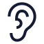 Ear icon with stroke sharp style