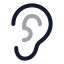 Ear icon with twotone rounded style